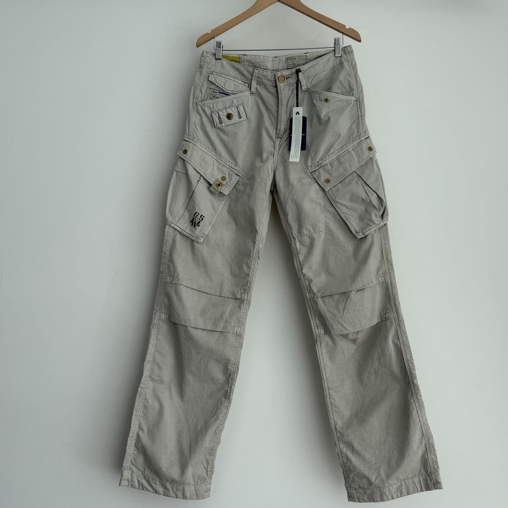 G-Star Pants Mens 30x33 Beige Cargo Wide Leg Rovic Loose Utility Trooper NWT